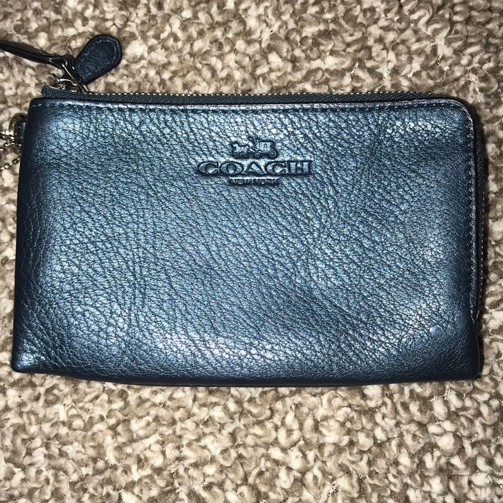 COACH dark blue wristlet! Price drop!!